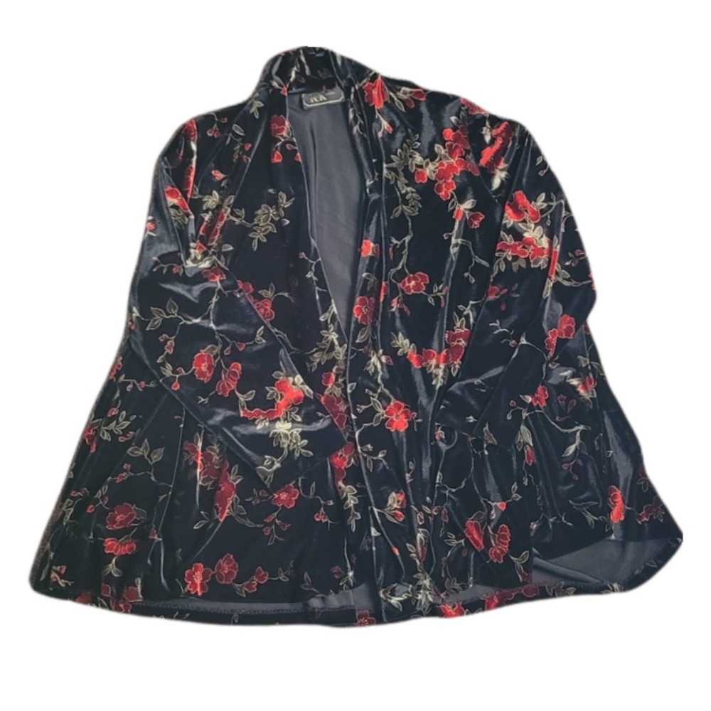 R&K Evening Vintage Velvet Floral Cardigan Size 14